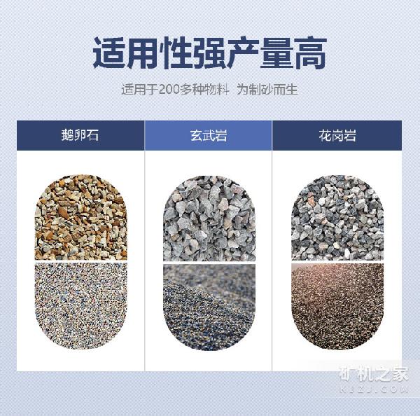 液壓開箱制砂機適用物料