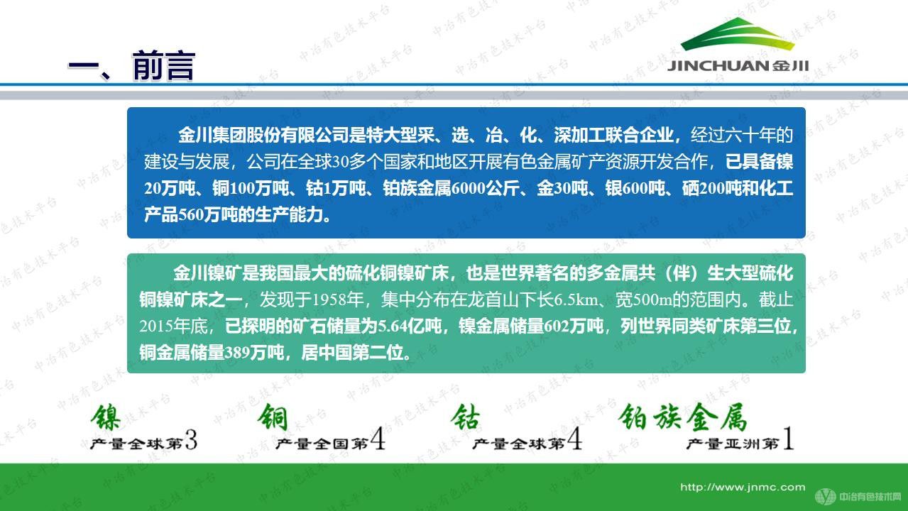 金川硫化鎳銅礦選礦工藝技術研究進展
